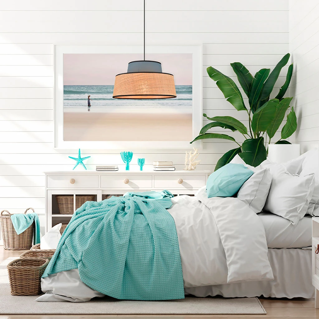 Corep Suspension En Coton Et Raphia D38cm Pétrole - Mallorca 8 Corep Suspension En Coton Et Raphia D38cm Pétrole - Mallorca – Image 6