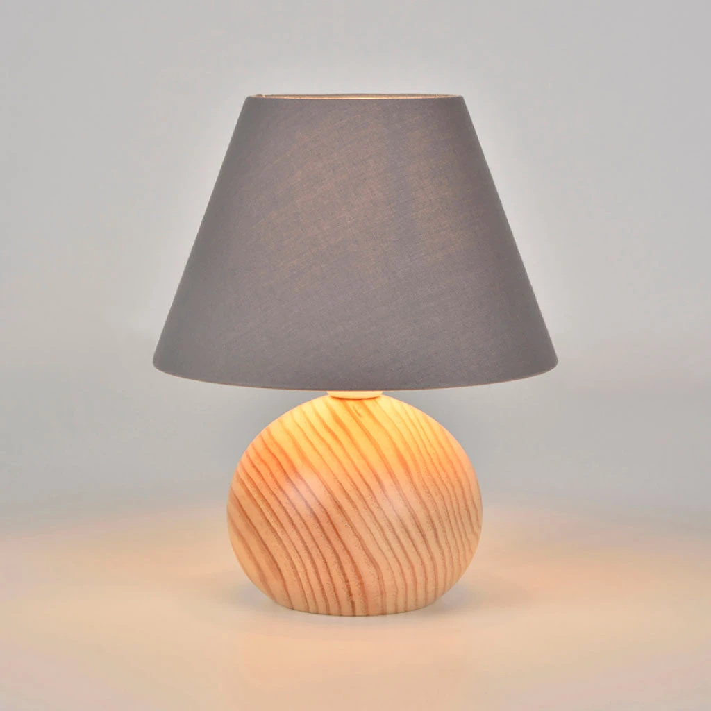 Corep Lampe En Bois Et Coton H24cm Ardoise - Rondo 5 Corep Lampe En Bois Et Coton H24cm Ardoise - Rondo – Image 3