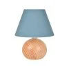 Corep Lampe En Bois Et Coton H24cm Pétrole - Rondo -SEMA DESIGN Boutique 622624 FRN01 WEB