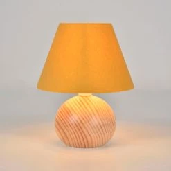 Corep Lampe En Bois Et Coton H24cm Moutarde - Rondo 9 Corep Lampe En Bois Et Coton H24cm Moutarde - Rondo -SEMA DESIGN Boutique 622625 FRN02 WEB
