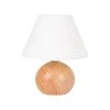 Corep Lampe En Bois Et Coton H24cm Blanc - Rondo -SEMA DESIGN Boutique 622626 FRN01 WEB