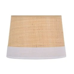 Corep Abat-jour En Raphia Et Coton D25cm Blanc - Faa