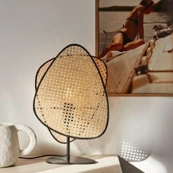 Market Set Lampe En Métal Et Cannage H51cm Naturel - Screen -SEMA DESIGN Boutique 623092 FRN04 WEB