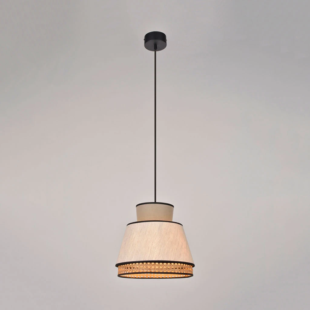 Market Set Suspension En Lin Lavé Et Cannage H23cm Nude - Singapour 5 Market Set Suspension En Lin Lavé Et Cannage H23cm Nude - Singapour – Image 3