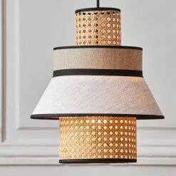 Market Set Suspension En Lin Lavé Et Cannage H32cm Nude - Singapour -SEMA DESIGN Boutique 623124 FRN04 WEB