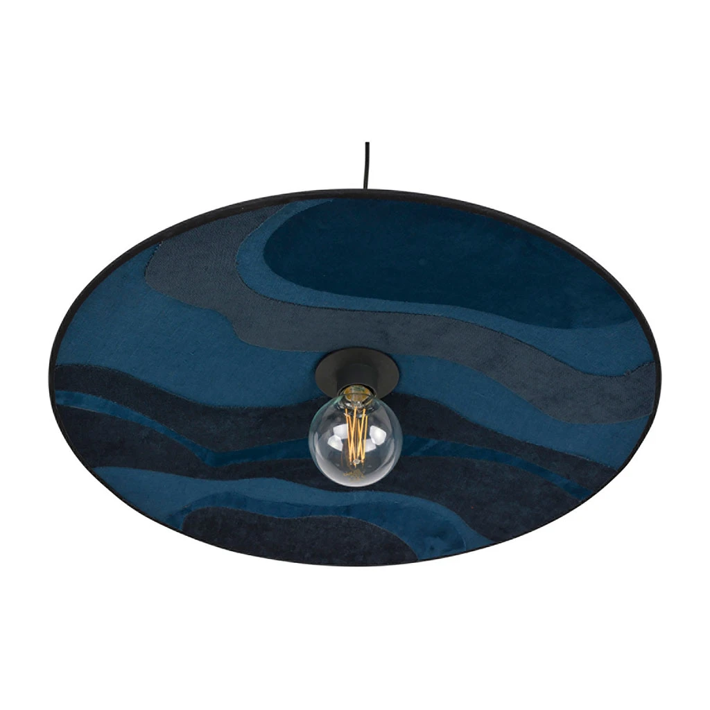 Market Set Suspension En Métal, Velour Et Lin D60cm Nuit - Sonia Laudet Malachite 8 Market Set Suspension En Métal, Velour Et Lin D60cm Nuit - Sonia Laudet Malachite – Image 6