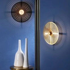 Market Set Applique 1 Lumière En Métal Et Laiton D40cm Noir - Waterlily -SEMA DESIGN Boutique 628706 FRN05 WEB