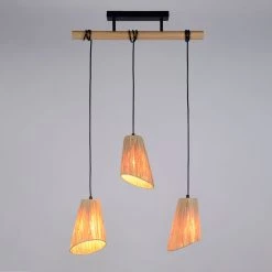 Corep Suspension 3 Lumières En Raphia L55cm Naturel - Playa -SEMA DESIGN Boutique 631519 FRN02 WEB