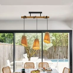 Corep Suspension 3 Lumières En Raphia L55cm Naturel - Playa -SEMA DESIGN Boutique 631519 FRN03 WEB