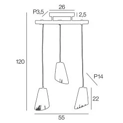 Corep Suspension 3 Lumières En Raphia L55cm Naturel - Playa -SEMA DESIGN Boutique 631519 FRN04 WEB