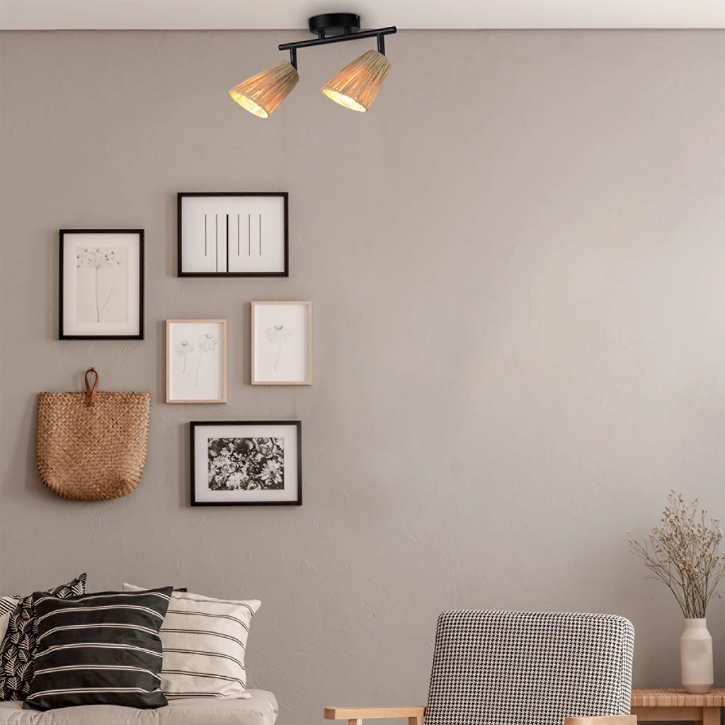 Corep Spot 2 Lumières En Raphia L26.5cm Naturel - Playa 5 Corep Spot 2 Lumières En Raphia L26.5cm Naturel - Playa – Image 3