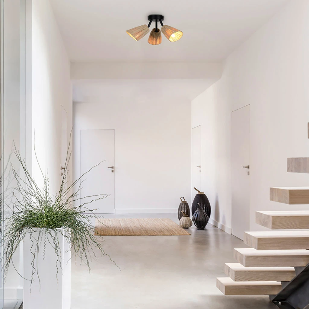 Corep Spot 3 Lumières En Raphia D26cm Naturel - Playa 5 Corep Spot 3 Lumières En Raphia D26cm Naturel - Playa – Image 3