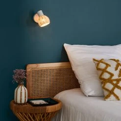 Corep Spot 1 Lumière En Métal Et Rotin Tressé H13cm Naturel - Calanques -SEMA DESIGN Boutique 631527 FRN03 WEB
