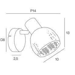 Corep Spot 1 Lumière En Métal Et Rotin Tressé H13cm Naturel - Calanques -SEMA DESIGN Boutique 631527 FRN04 WEB