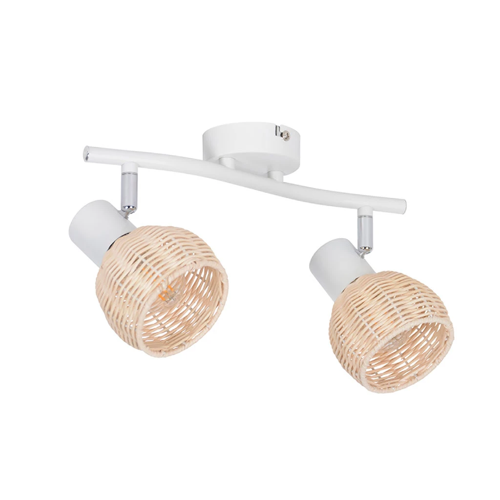 Corep Spot 2 Lumières En Métal Et Rotin Tressé L33cm Naturel - Calanques 3 Corep Spot 2 Lumières En Métal Et Rotin Tressé L33cm Naturel - Calanques