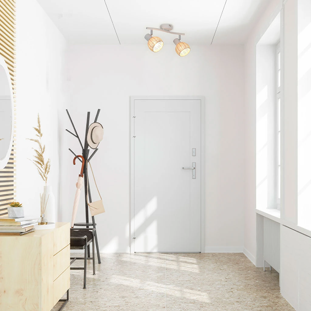 Corep Spot 2 Lumières En Métal Et Rotin Tressé L33cm Naturel - Calanques 5 Corep Spot 2 Lumières En Métal Et Rotin Tressé L33cm Naturel - Calanques – Image 3