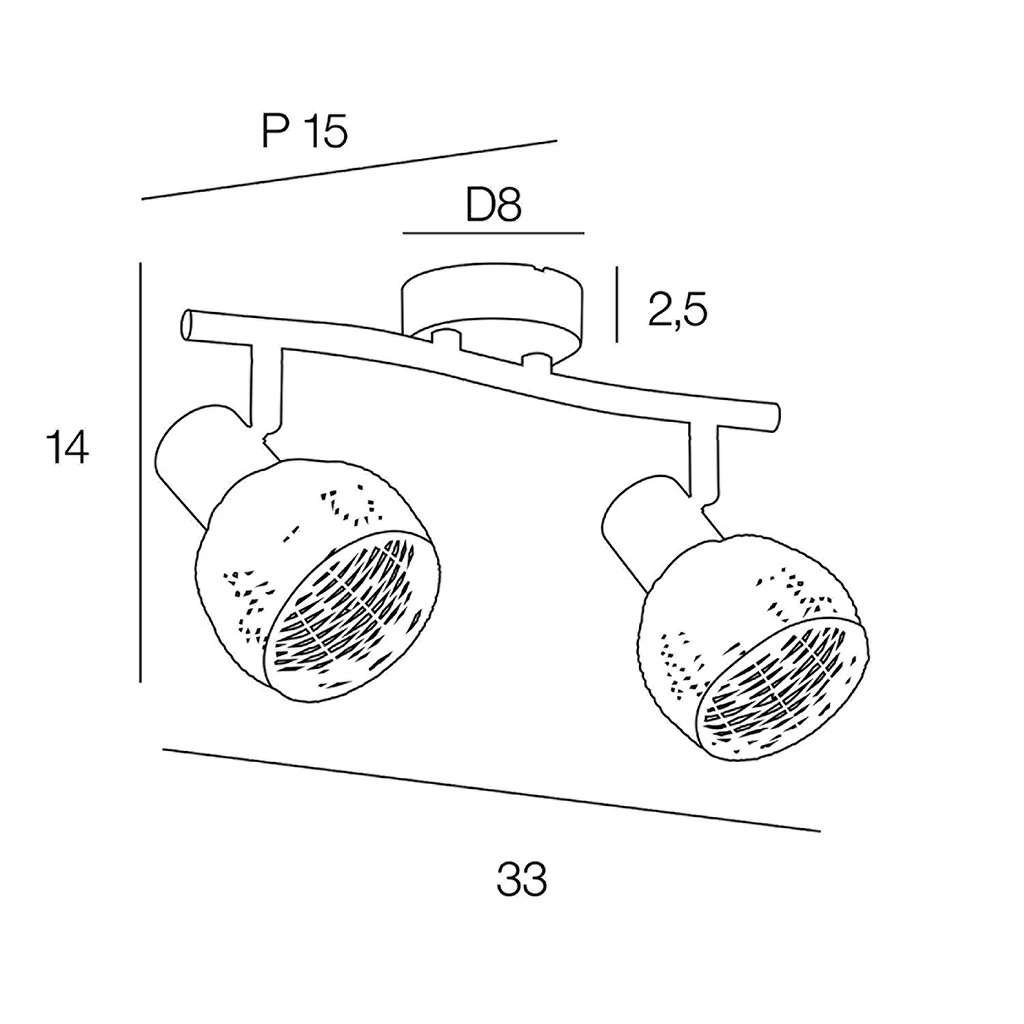 Corep Spot 2 Lumières En Métal Et Rotin Tressé L33cm Naturel - Calanques 6 Corep Spot 2 Lumières En Métal Et Rotin Tressé L33cm Naturel - Calanques – Image 4