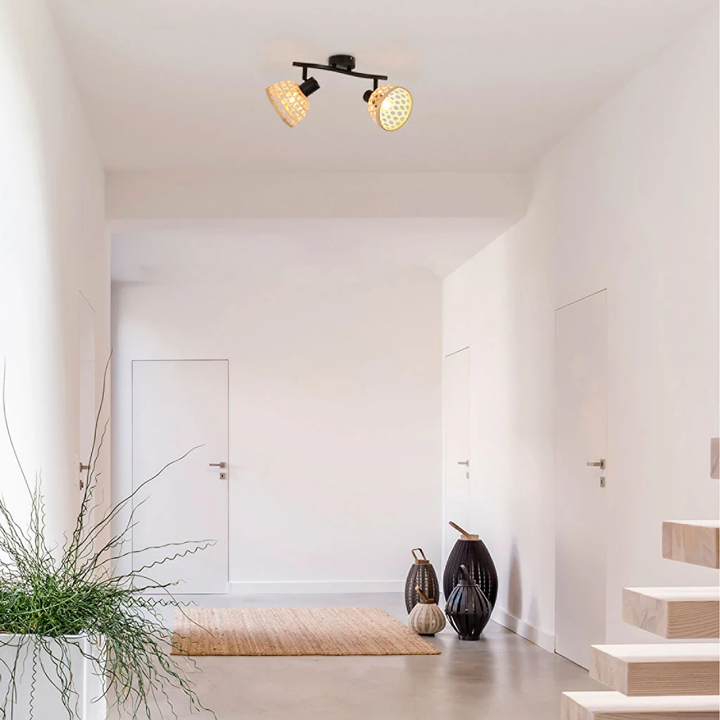 Corep Spot 2 Lumières En Métal Et Bambou L35cm Noir - Kami 5 Corep Spot 2 Lumières En Métal Et Bambou L35cm Noir - Kami – Image 3