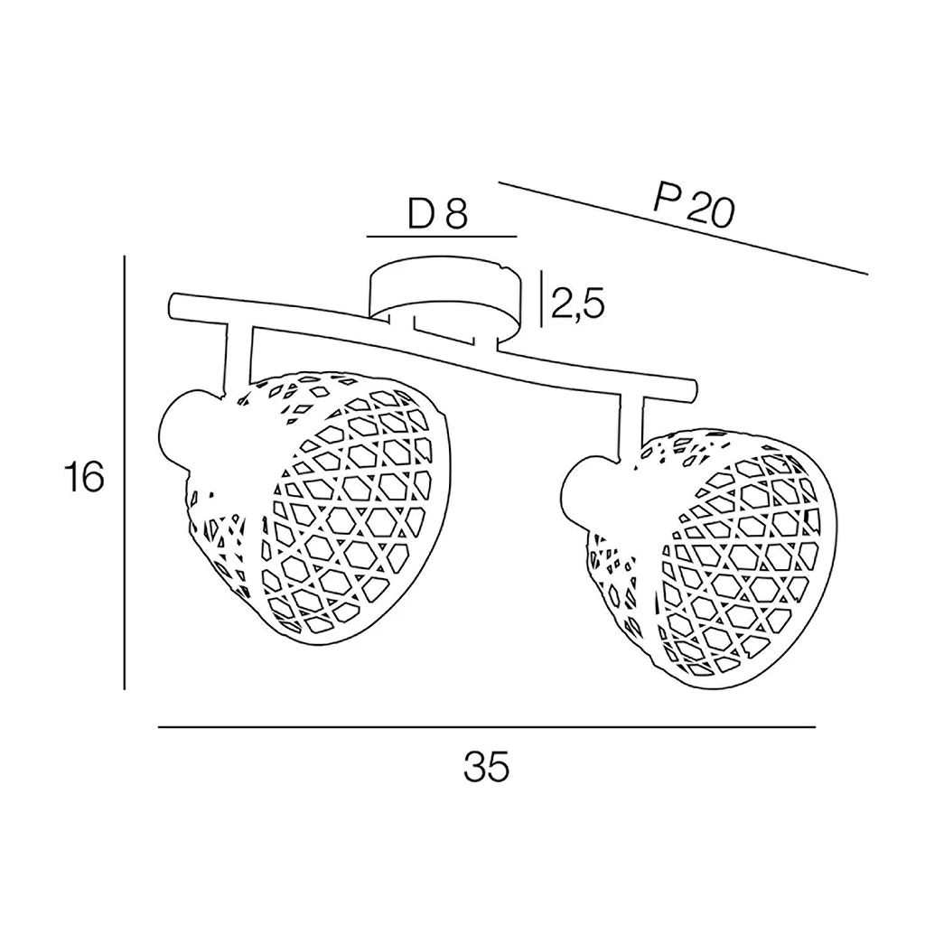 Corep Spot 2 Lumières En Métal Et Bambou L35cm Noir - Kami 6 Corep Spot 2 Lumières En Métal Et Bambou L35cm Noir - Kami – Image 4