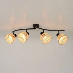 Corep Spot 4 Lumières En Métal Et Bambou L78cm Noir - Kami 8 Corep Spot 4 Lumières En Métal Et Bambou L78cm Noir - Kami -SEMA DESIGN Boutique 631535 FRN02 WEB