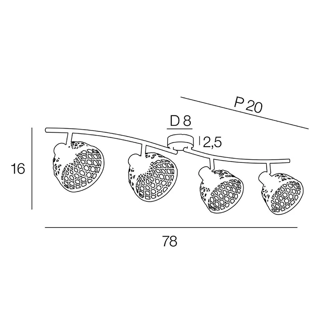 Corep Spot 4 Lumières En Métal Et Bambou L78cm Noir - Kami 6 Corep Spot 4 Lumières En Métal Et Bambou L78cm Noir - Kami – Image 4