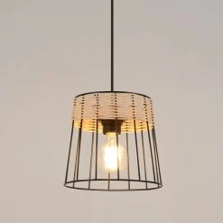 Corep Suspension En Métal Et Rotin D20cm Noir Mat - Indah 7 Corep Suspension En Métal Et Rotin D20cm Noir Mat - Indah -SEMA DESIGN Boutique 631538 FRN02 WEB