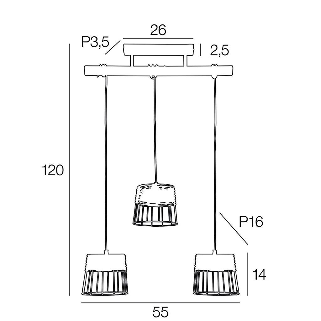 Corep Suspension 3 Lumières En Métal Et Rotin L55cm Noir Mat - Indah 6 Corep Suspension 3 Lumières En Métal Et Rotin L55cm Noir Mat - Indah – Image 4