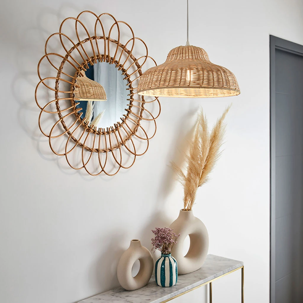 Corep Suspension En Métal Et Rotin D38cm Naturel - Samena 4 Corep Suspension En Métal Et Rotin D38cm Naturel - Samena – Image 2