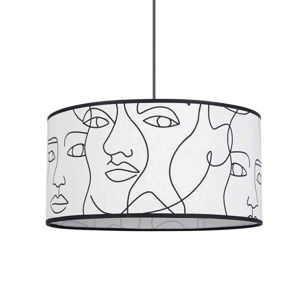 Corep Suspension En Coton D38cm Motif Visage Blanc - Visage 3 Corep Suspension En Coton D38cm Motif Visage Blanc - Visage