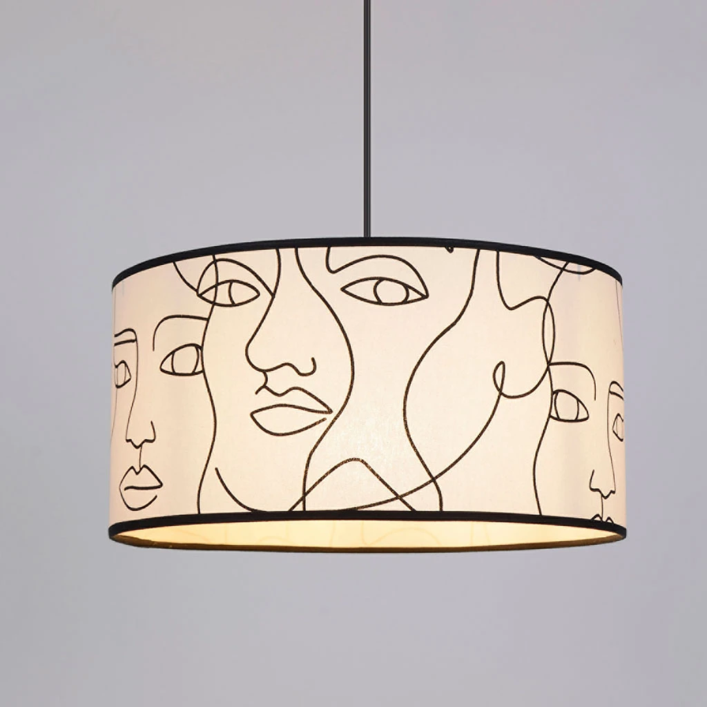 Corep Suspension En Coton D38cm Motif Visage Blanc - Visage 5 Corep Suspension En Coton D38cm Motif Visage Blanc - Visage – Image 3