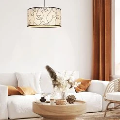 Corep Suspension En Coton D38cm Motif Visage Blanc - Visage 10 Corep Suspension En Coton D38cm Motif Visage Blanc - Visage -SEMA DESIGN Boutique 631552 FRN03 WEB