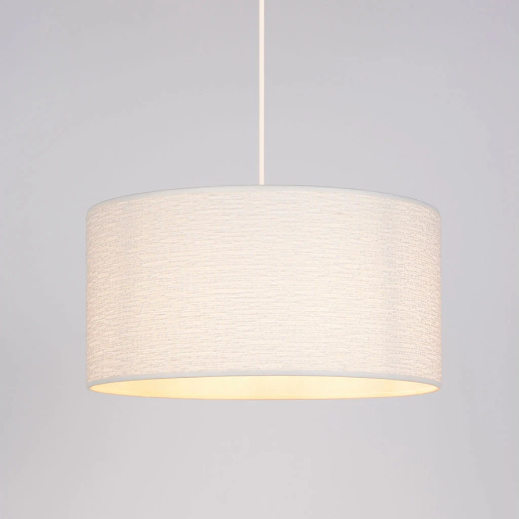 Corep Suspension Tissu Effet Bouclette D38cm Blanc - Bouclette 5 Corep Suspension Tissu Effet Bouclette D38cm Blanc - Bouclette – Image 3