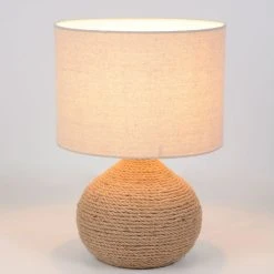 Corep Lampe En Céramique Et Lin H40cm Naturel - Hacienda -SEMA DESIGN Boutique 631561 FRN02 WEB