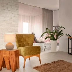 Corep Lampe En Céramique Et Lin H40cm Naturel - Hacienda -SEMA DESIGN Boutique 631561 FRN03 WEB