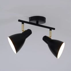 Corep Spot 2 Lumières En Métal Et Laiton L31cm Noir Mat - Marcel 7 Corep Spot 2 Lumières En Métal Et Laiton L31cm Noir Mat - Marcel -SEMA DESIGN Boutique 631586 FRN02 WEB