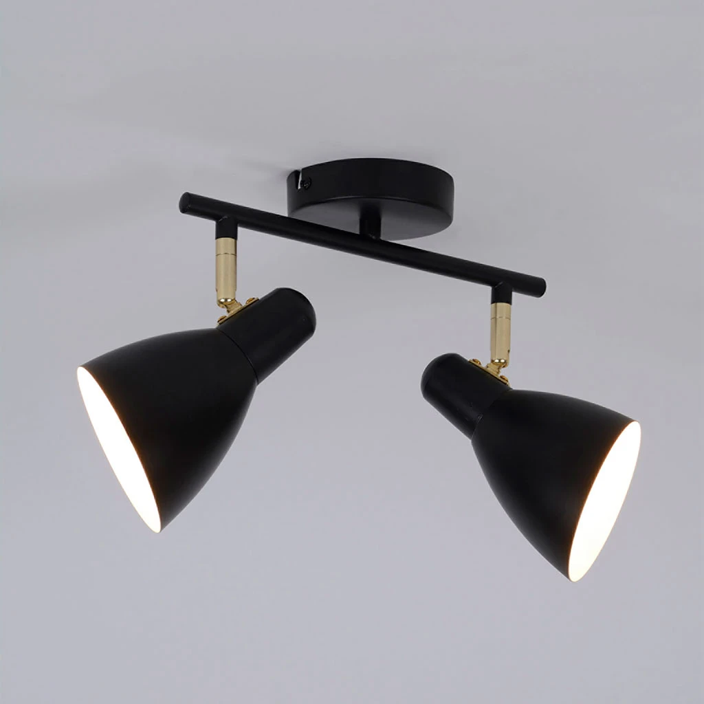 Corep Spot 2 Lumières En Métal Et Laiton L31cm Noir Mat - Marcel 4 Corep Spot 2 Lumières En Métal Et Laiton L31cm Noir Mat - Marcel – Image 2