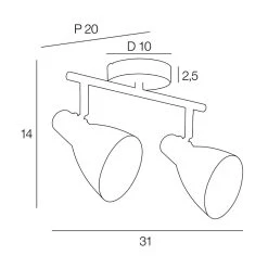 Corep Spot 2 Lumières En Métal Et Laiton L31cm Noir Mat - Marcel 9 Corep Spot 2 Lumières En Métal Et Laiton L31cm Noir Mat - Marcel -SEMA DESIGN Boutique 631586 FRN04 WEB