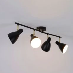 Corep Spot 4 Lumières En Métal Et Laiton L70cm Noir Mat - Marcel -SEMA DESIGN Boutique 631588 FRN02 WEB