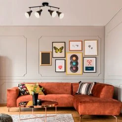 Corep Spot 4 Lumières En Métal Et Laiton L70cm Noir Mat - Marcel -SEMA DESIGN Boutique 631588 FRN03 WEB