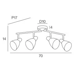 Corep Spot 4 Lumières En Métal Et Laiton L70cm Noir Mat - Marcel -SEMA DESIGN Boutique 631588 FRN04 WEB