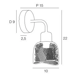 Corep Applique En Métal H22cm Noir - Ottawa -SEMA DESIGN Boutique 631602 FRN04 WEB