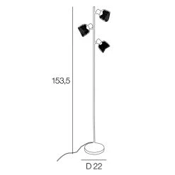Corep Lampadaire 3 Lumières En Métal H153.5cm Blanc - Ottawa -SEMA DESIGN Boutique 631605 FRN04 WEB