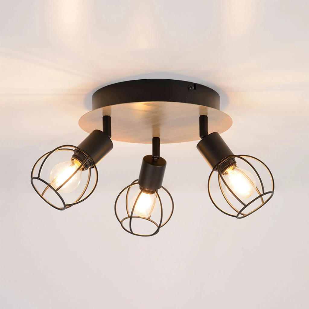 Corep Spot 3 Lumières En Métal D24cm Noir Et Naturel - Owen 4 Corep Spot 3 Lumières En Métal D24cm Noir Et Naturel - Owen – Image 2