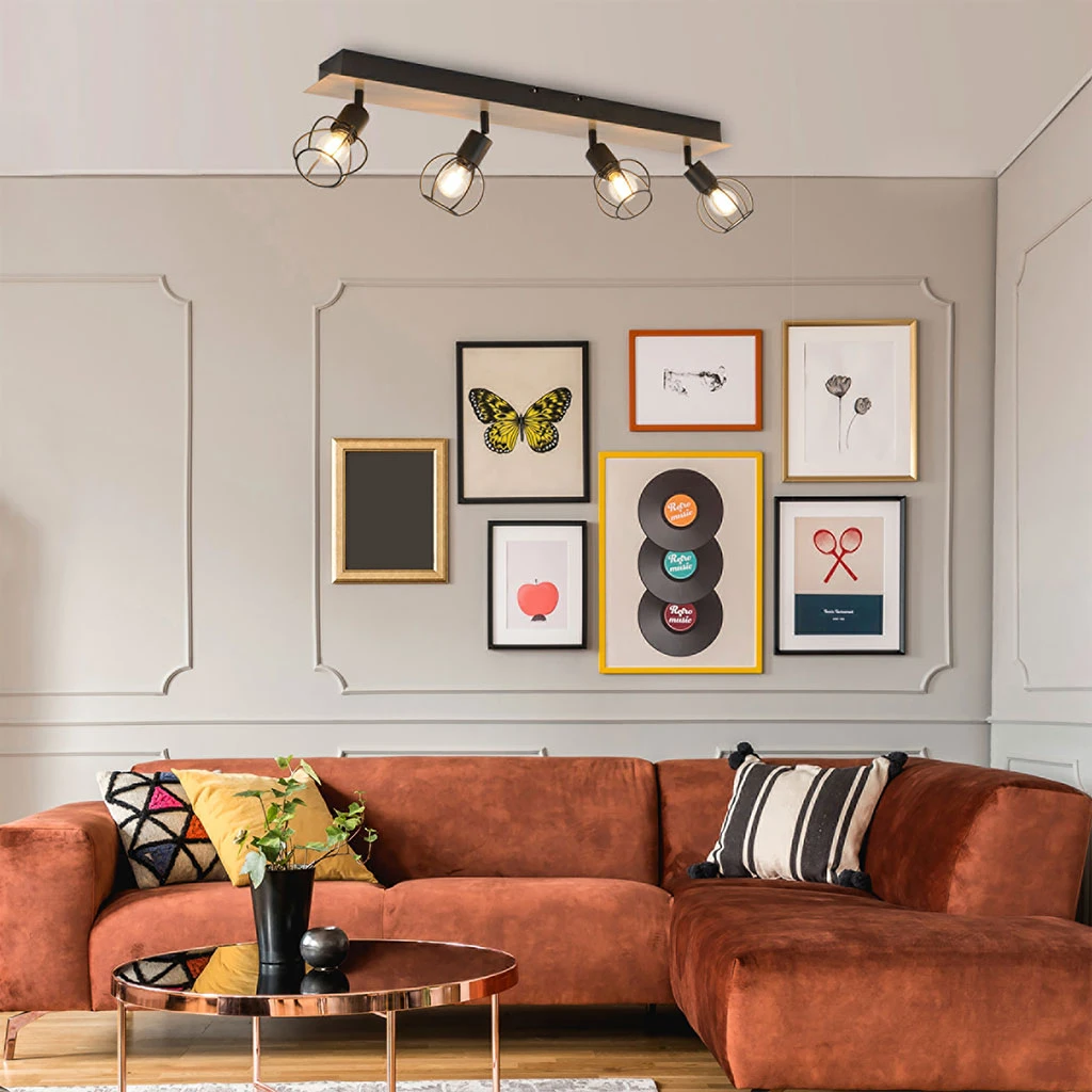 Corep Spot 4 Lumières En Métal L76cm Noir Et Naturel - Owen 5 Corep Spot 4 Lumières En Métal L76cm Noir Et Naturel - Owen – Image 3