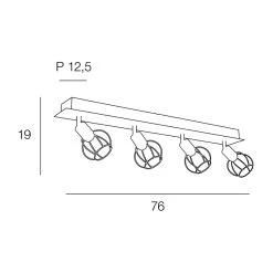 Corep Spot 4 Lumières En Métal L76cm Noir Et Naturel - Owen 9 Corep Spot 4 Lumières En Métal L76cm Noir Et Naturel - Owen -SEMA DESIGN Boutique 631613 FRN04 WEB