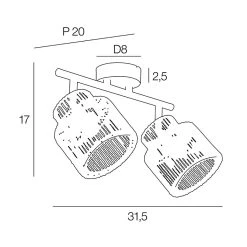 Corep Spot 2 Lumières En Métal Et Cordelette L31.5cm Naturel - Cancun -SEMA DESIGN Boutique 631619 FRN04 WEB