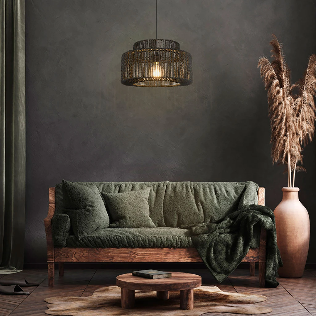 Corep Suspension En Métal Et Cordelette Tressé D38cm Noir - Cancun 5 Corep Suspension En Métal Et Cordelette Tressé D38cm Noir - Cancun – Image 3