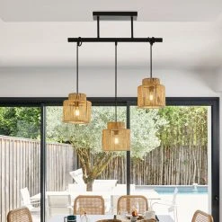 Corep Suspension 3 Lumière En Métal Et Cordelette Tressé L60cm Naturel - Cancun -SEMA DESIGN Boutique 631629 FRN03 WEB