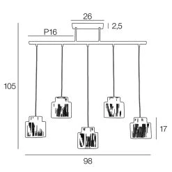Corep Suspension 5 Lumière En Métal Et Cordelette Tressé L198cm Naturel - Cancun -SEMA DESIGN Boutique 631630 FRN04 WEB