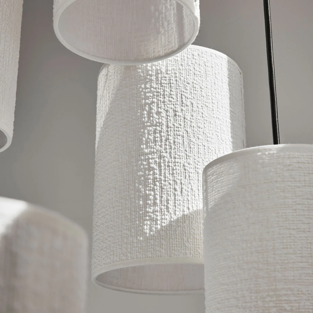 Market Set Suspension Grappe 16 Lumieres En Tissu Bouclette H204cm Blanc - Cosiness 8 Market Set Suspension Grappe 16 Lumieres En Tissu Bouclette H204cm Blanc - Cosiness – Image 6